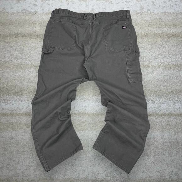 Vintage Dickies Carpenter Pants Olive Green Canvas Baggy Dungarees Painters 90s - Picture 1 of 4
